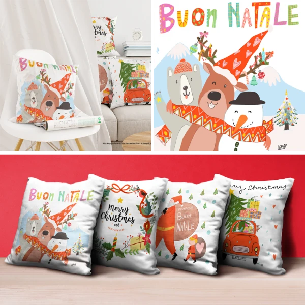 Federa Quadrata FullPrint Natalizia