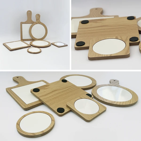 Sottopentola ceramica con bordo in legno