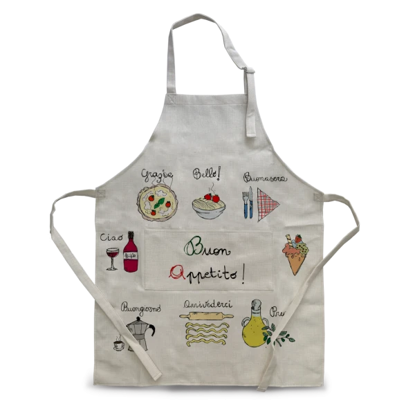 Grembiule adulto in Juta Beige Con Tasca