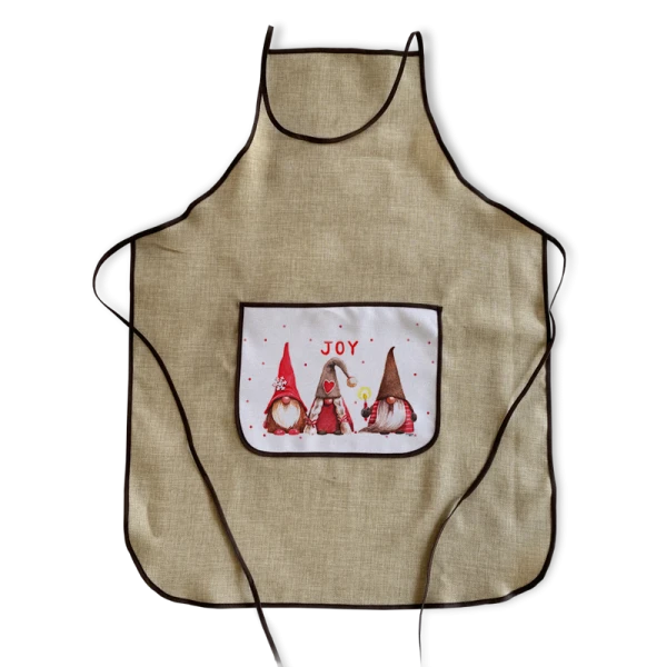 Grembiule in Juta con Tasca