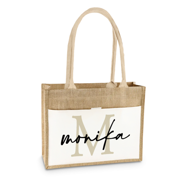 Borsa Mare Rigida con Patch Bianca