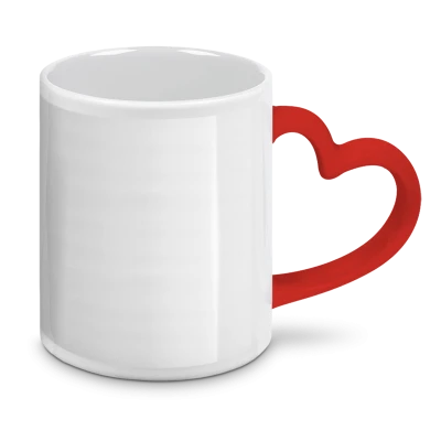 Tazza Bianca con Manico Cuore in Ceramica