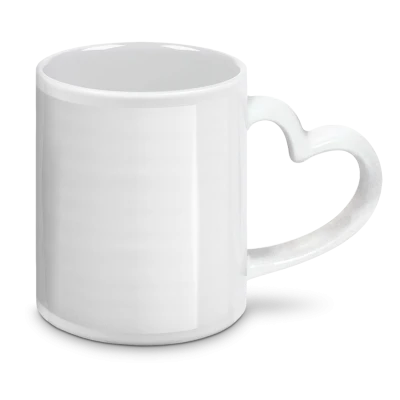 Tazza Bianca con Manico Cuore in Ceramica