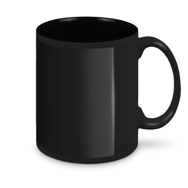 Tazza Nera con Patch Bianca 11 Oz in Ceramica