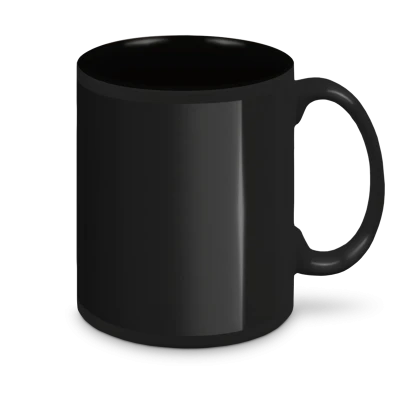 Tazza Nera con Patch Bianca 11 Oz in Ceramica