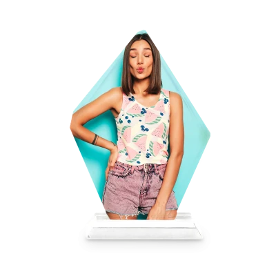 Cristallo Diamante 11x17,5x2 cm con Base